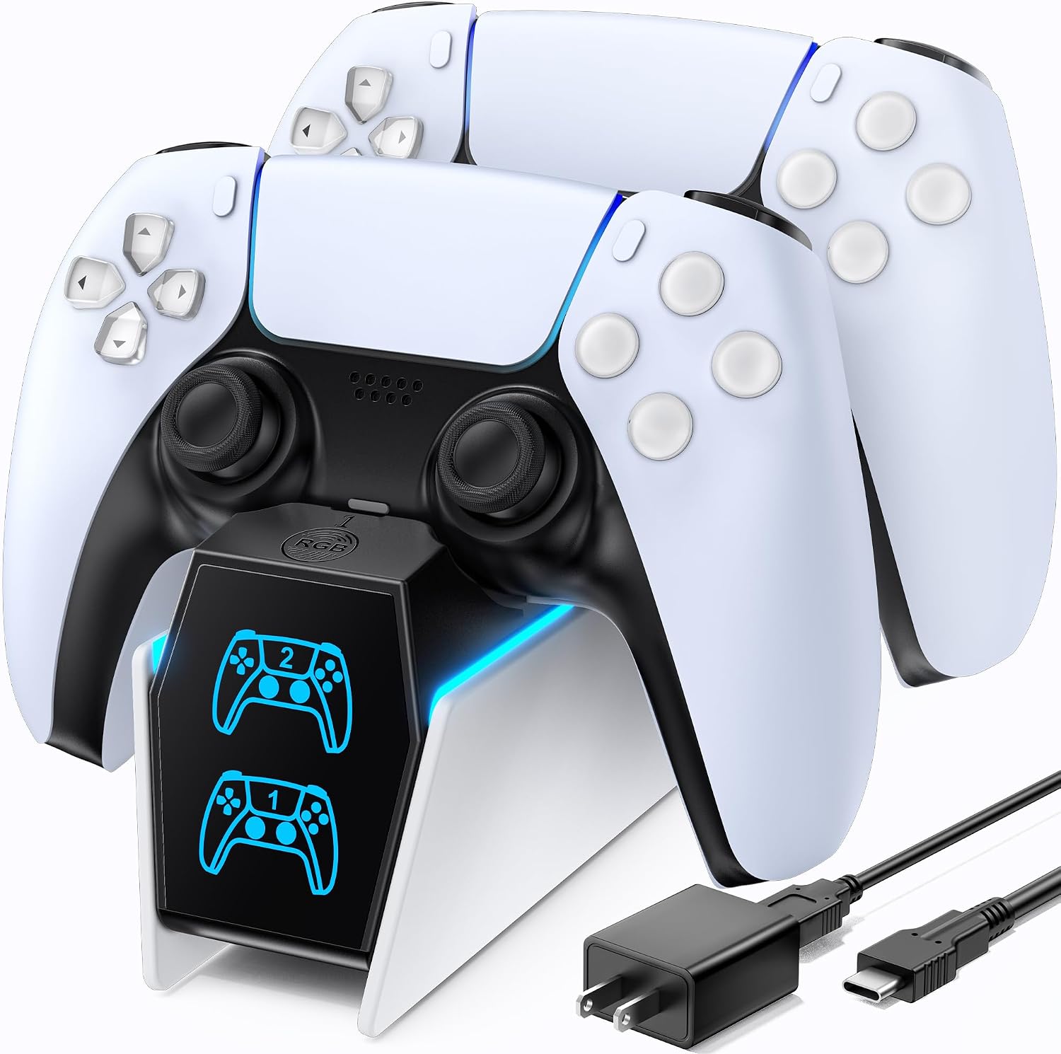 OIVO PS5 Controller Charger with Fast-Charge Adapter