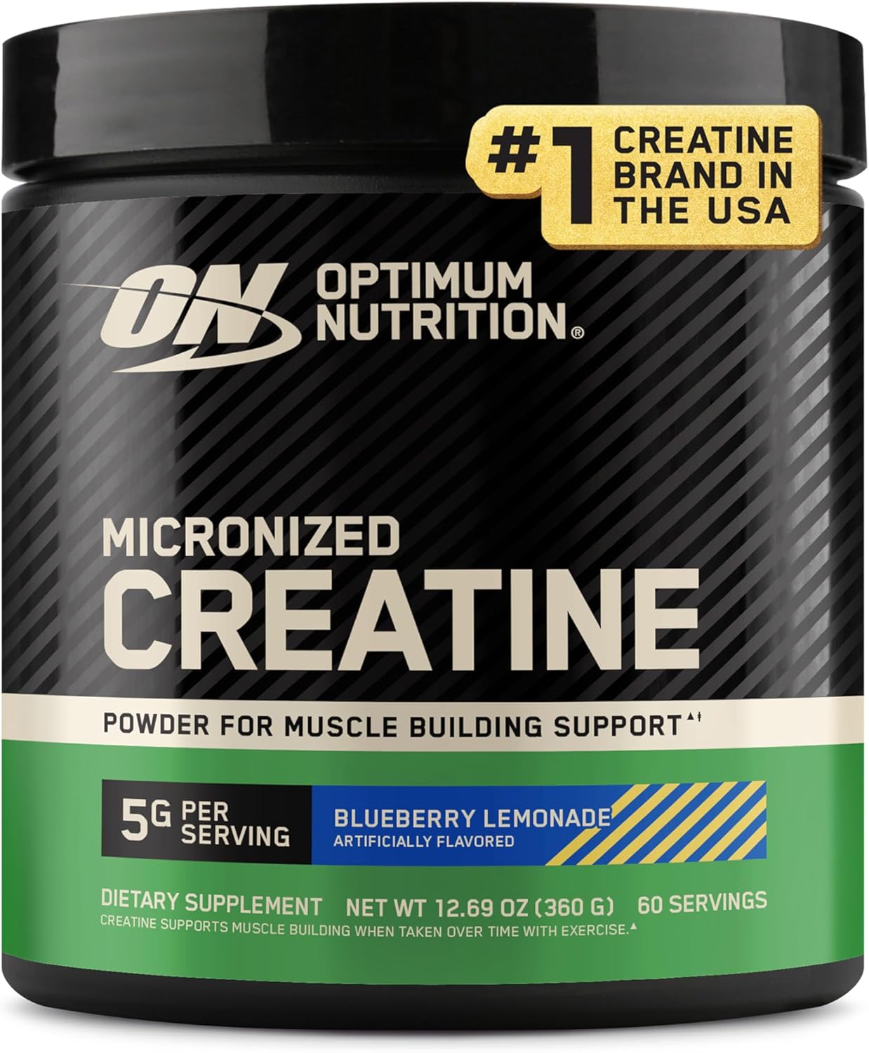 Optimum Nutrition Creatine Monohydrate Powder, Blueberry Lemonade (60 servings)