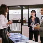 professionals networking effectively at a business event