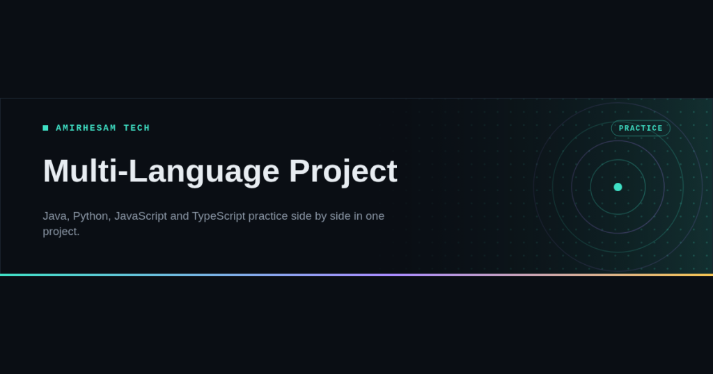 The same tasks in Java, Python, JavaScript and TypeScript